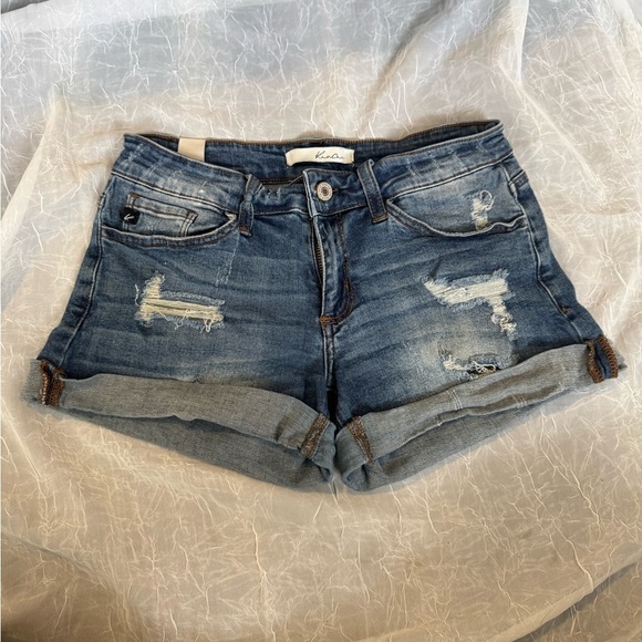 KanCan Women's Distressed Blue Jean Shorts - Picture 1 of 4